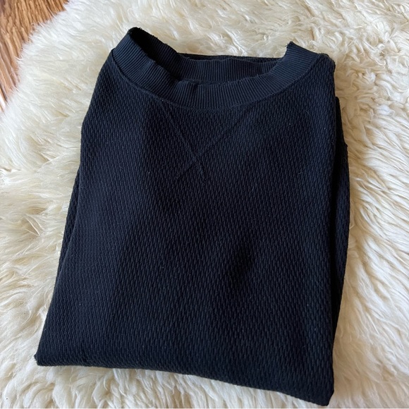 Old Navy Oversized Crew Neck Sweatshirt Textured Waffle XS Leggings Leng… - Picture 2 of 6